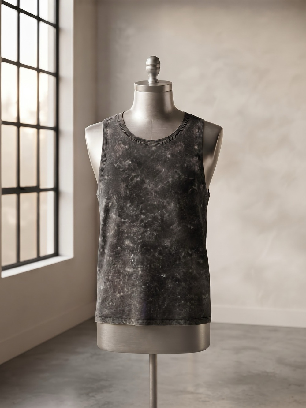 Time and Tru Mineral-Wash Tank Top - Gray